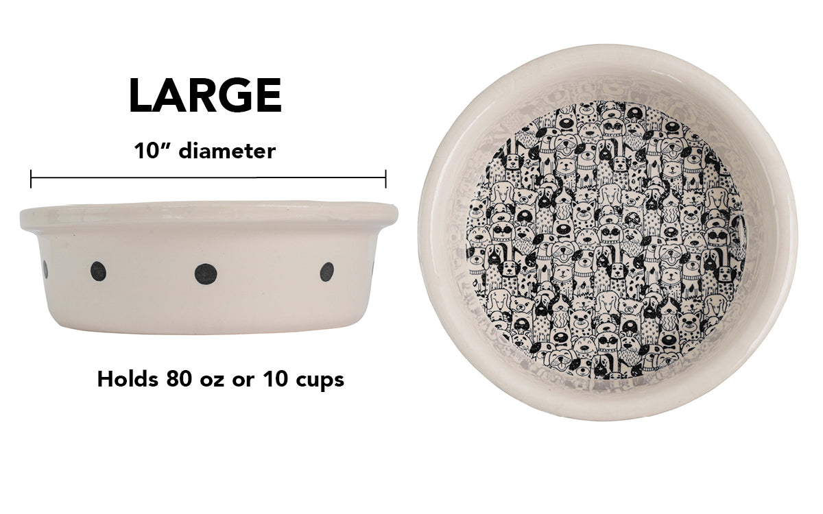 The Gangs All Here Collection - Handmade Ceramic Pet Bowl with Cool Dog Design