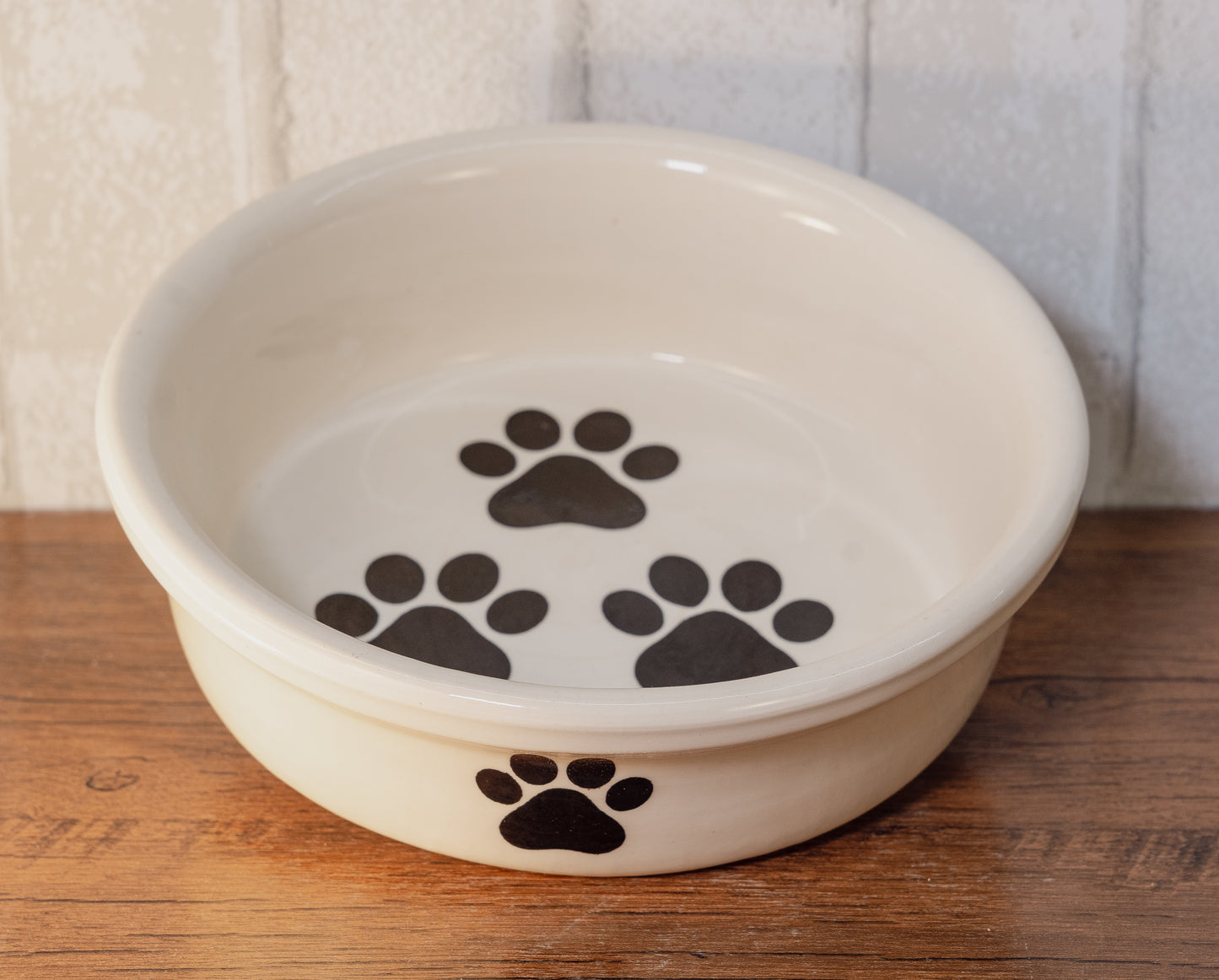 Pawfect Prints Bowl – Handmade Ceramic Pet Bowl with Customizable Paw Prints