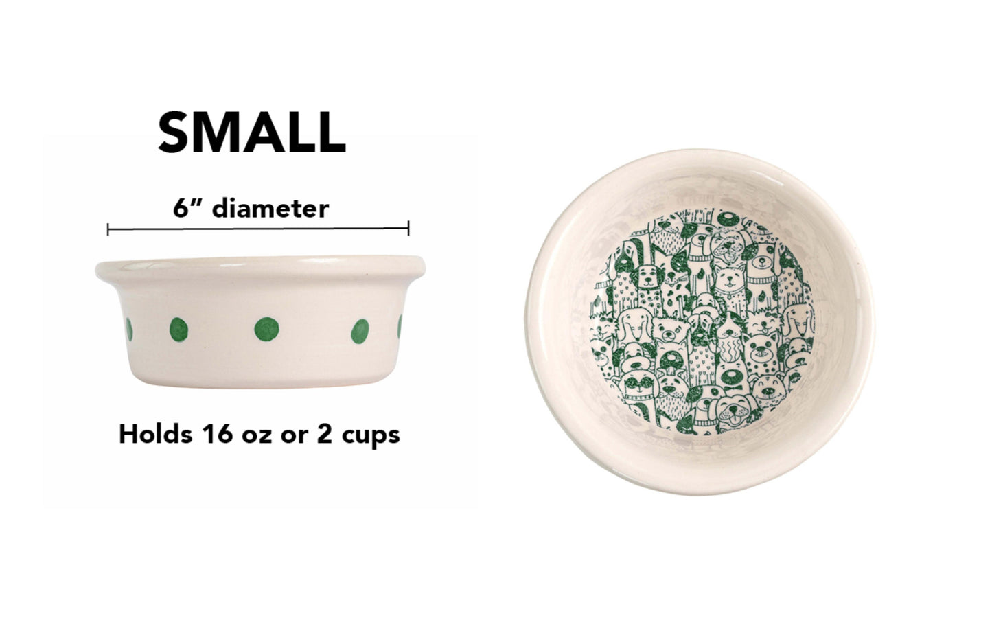 The Gangs All Here Collection - Handmade Ceramic Pet Bowl with Cool Dog Design
