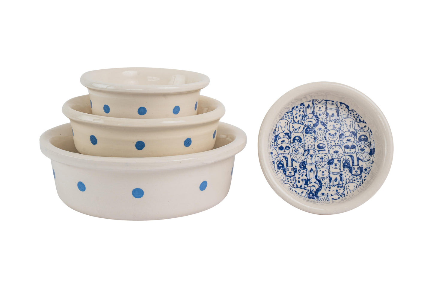 The Gangs All Here Collection - Handmade Ceramic Pet Bowl with Cool Dog Design