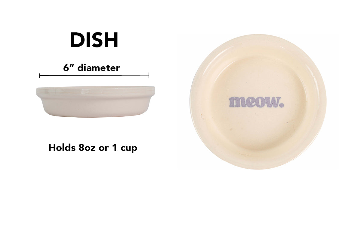 Meow Cat Dish - Handmade Ceramic Cat Food Dish