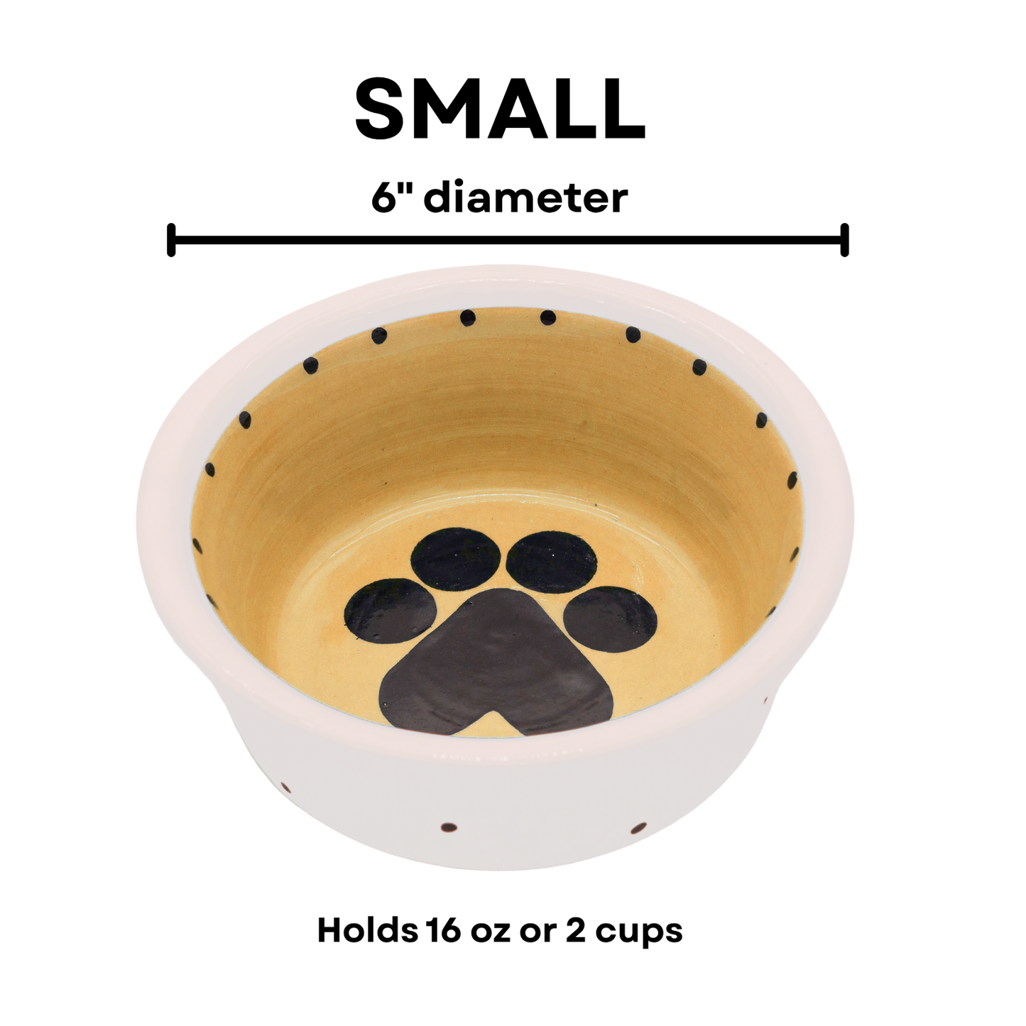 The Big Paw Collection - Handmade Ceramic Pet Bowl with Custom Color and Black Paw Print