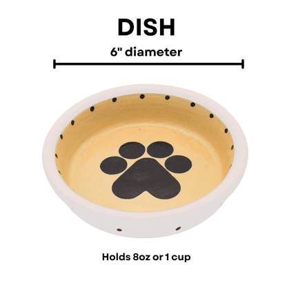 The Big Paw Collection - Handmade Ceramic Pet Bowl with Custom Color and Black Paw Print
