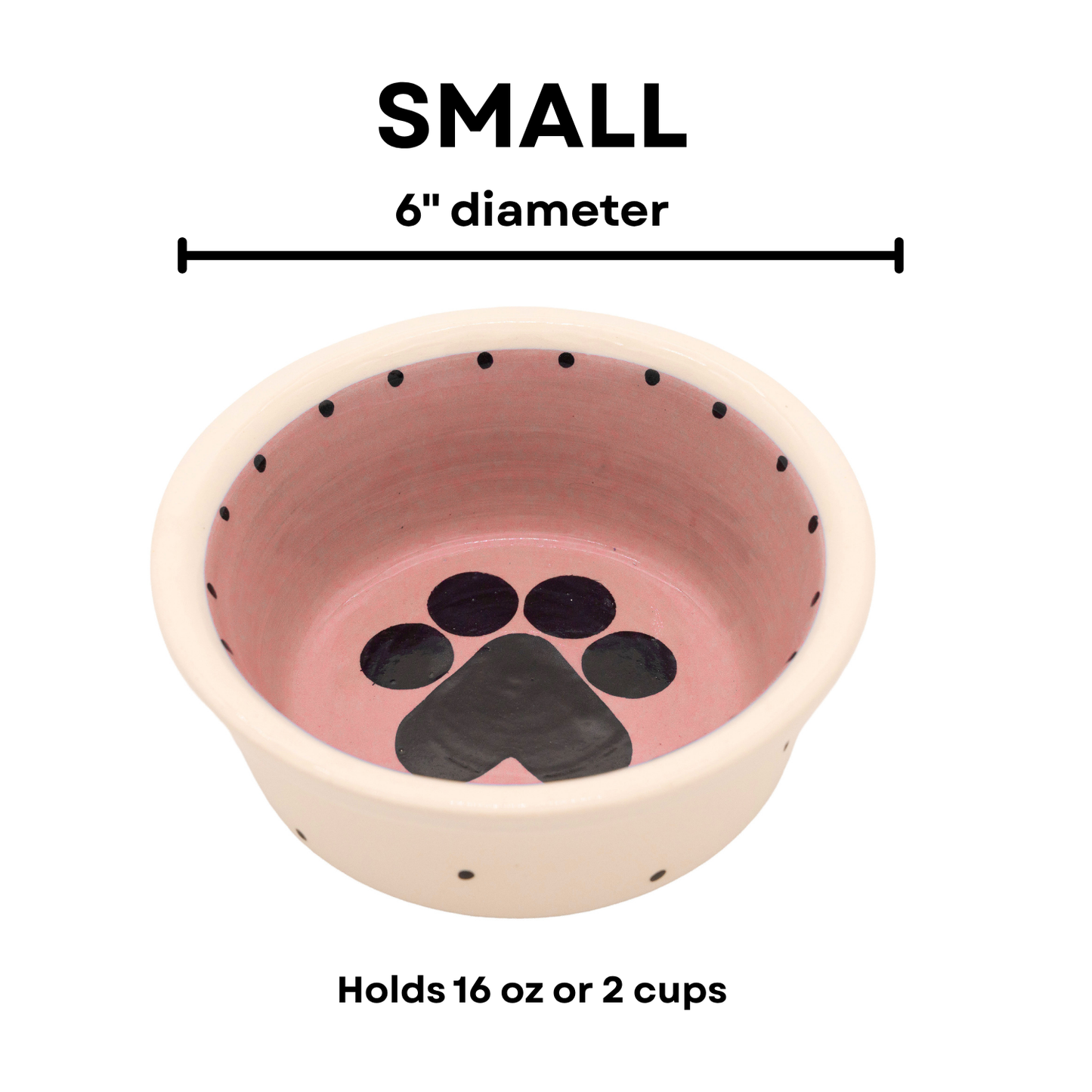 The Big Paw Collection - Handmade Ceramic Pet Bowl with Custom Color and Black Paw Print