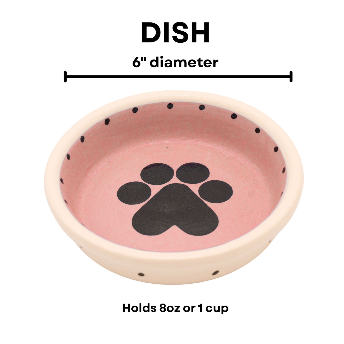The Big Paw Collection - Handmade Ceramic Pet Bowl with Custom Color and Black Paw Print