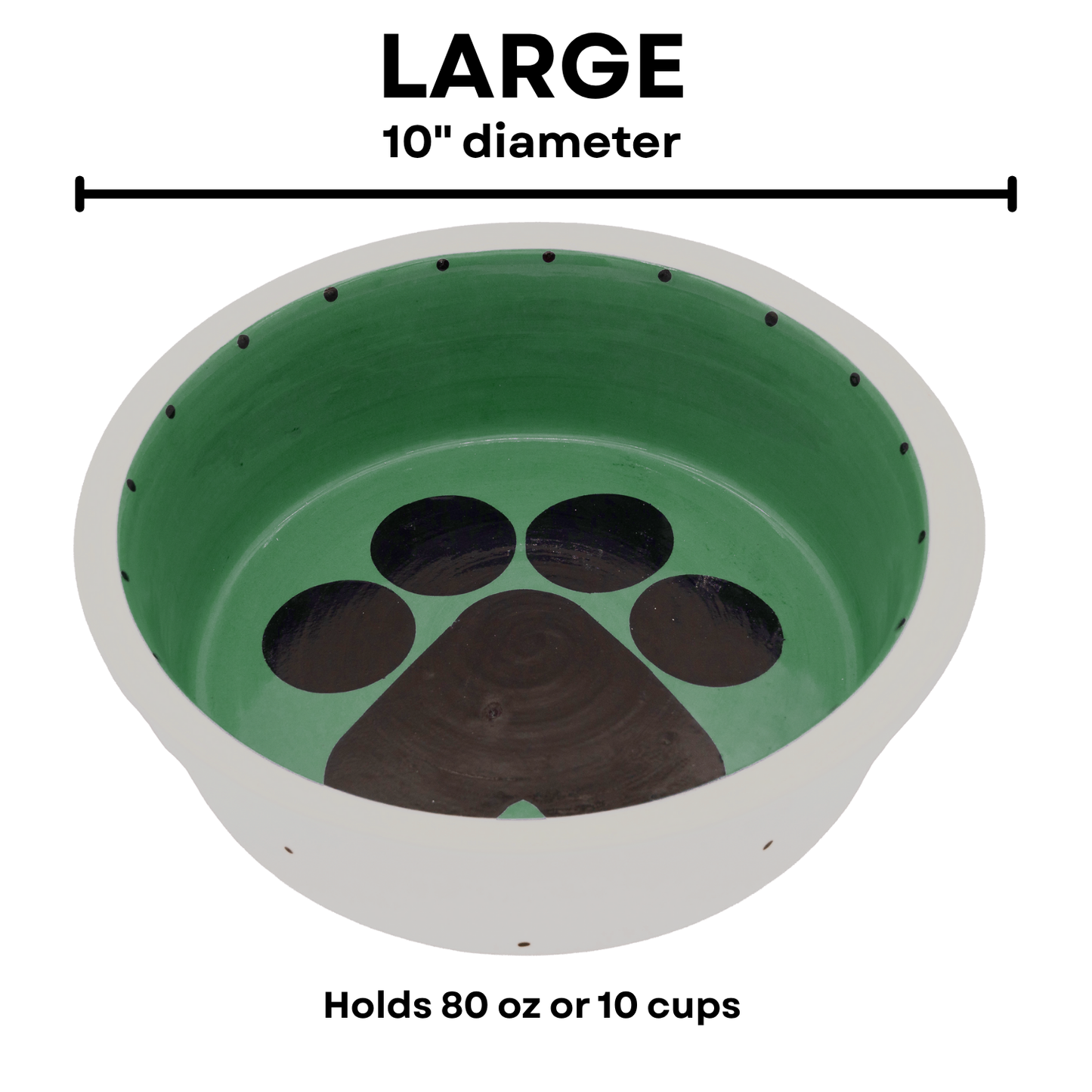 The Big Paw Collection - Handmade Ceramic Pet Bowl with Custom Color and Black Paw Print