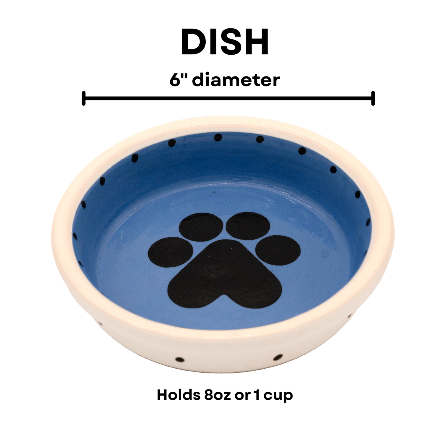 The Big Paw Collection - Handmade Ceramic Pet Bowl with Custom Color and Black Paw Print
