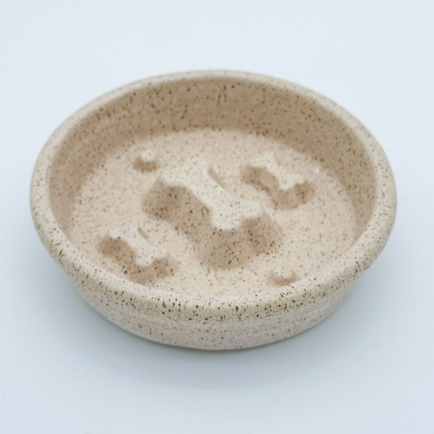 Take it Slow Bowl / Handmade Ceramic Pet Bowl with Raised Design to slow eating