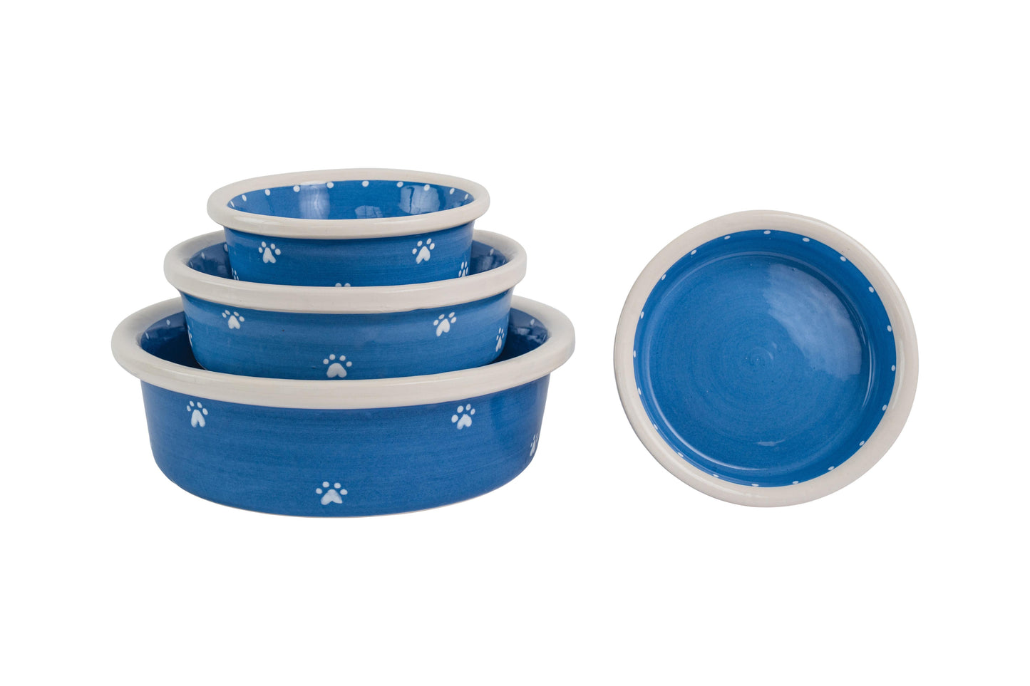 Mini Paws Collection - Handmade Ceramic Pet Bowl with Mini Paw Prints in Custom Colors