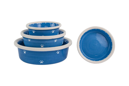 Mini Paws Collection - Handmade Ceramic Pet Bowl with Mini Paw Prints in Custom Colors