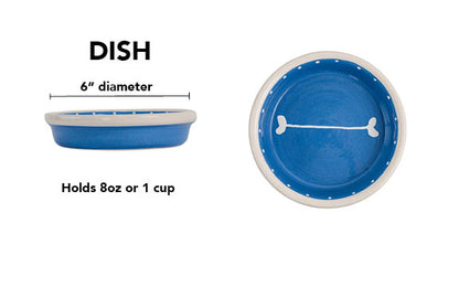 Boneyard Collection - Handmade Ceramic Pet Bowl with Skinny Bone Design in Custom Colors