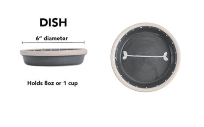 Boneyard Collection - Handmade Ceramic Pet Bowl with Skinny Bone Design in Custom Colors