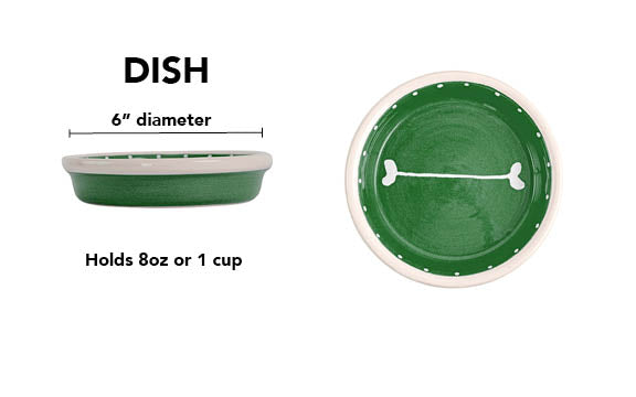 Boneyard Collection - Handmade Ceramic Pet Bowl with Skinny Bone Design in Custom Colors