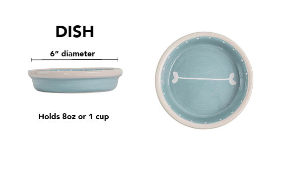 Boneyard Collection - Handmade Ceramic Pet Bowl with Skinny Bone Design in Custom Colors