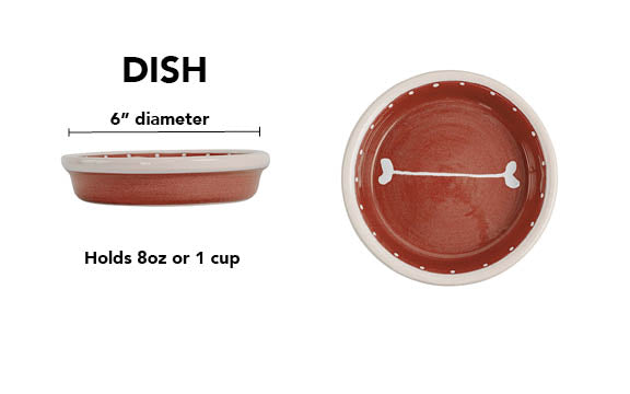 Boneyard Collection - Handmade Ceramic Pet Bowl with Skinny Bone Design in Custom Colors