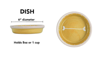 Boneyard Collection - Handmade Ceramic Pet Bowl with Skinny Bone Design in Custom Colors