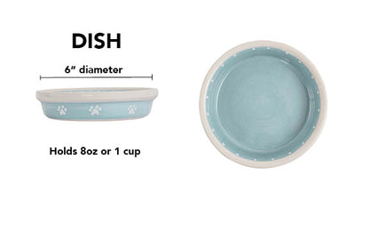 Mini Paws Collection - Handmade Ceramic Pet Bowl with Mini Paw Prints in Custom Colors