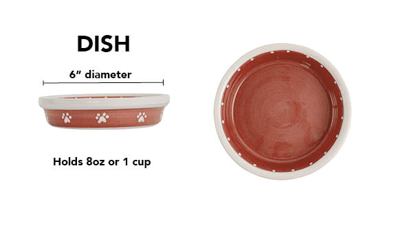 Mini Paws Collection - Handmade Ceramic Pet Bowl with Mini Paw Prints in Custom Colors