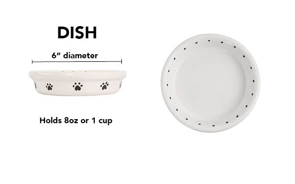 Mini Paws Collection - Handmade Ceramic Pet Bowl with Mini Paw Prints in Custom Colors