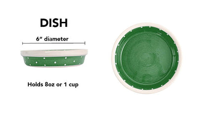 Polka Paws Collection - Handmade Ceramic Pet Bowl with Color and White Polka Dots