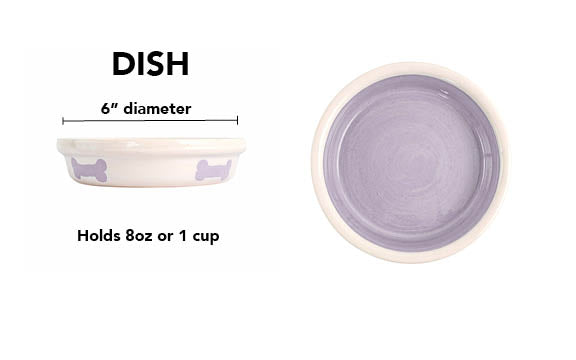 Tail Wag Collection - Handmade Ceramic Pet Bowl with Diagonal Bone Design