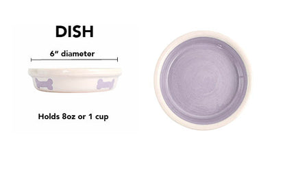 Tail Wag Collection - Handmade Ceramic Pet Bowl with Diagonal Bone Design