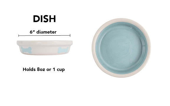 Tail Wag Collection - Handmade Ceramic Pet Bowl with Diagonal Bone Design