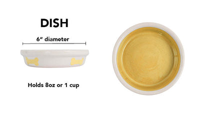 Tail Wag Collection - Handmade Ceramic Pet Bowl with Diagonal Bone Design