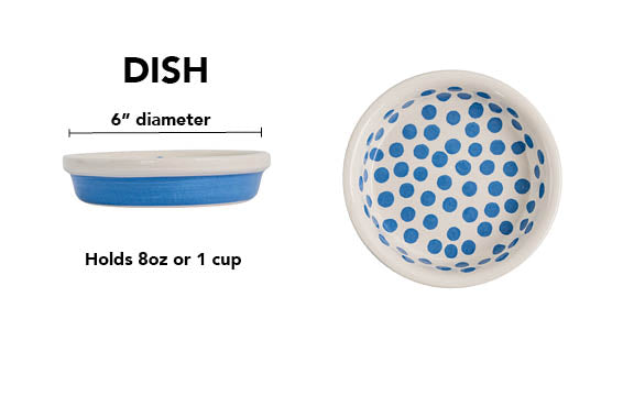 Happy Spots Collection - Handmade Ceramic Pet Bowl with Happy Spots in Color of Choice