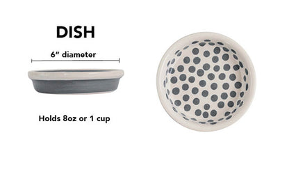 Happy Spots Collection - Handmade Ceramic Pet Bowl with Happy Spots in Color of Choice