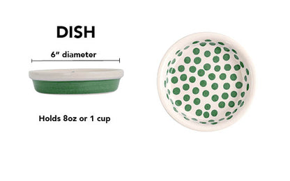 Happy Spots Collection - Handmade Ceramic Pet Bowl with Happy Spots in Color of Choice