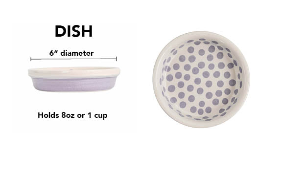 Happy Spots Collection - Handmade Ceramic Pet Bowl with Happy Spots in Color of Choice