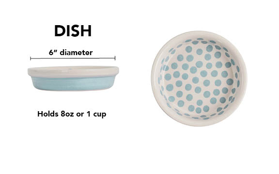 Happy Spots Collection - Handmade Ceramic Pet Bowl with Happy Spots in Color of Choice