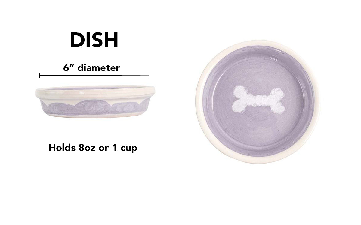 Sky Biscuit Collection - Handmade Ceramic Pet Bowl with Cloudlike Bone Design