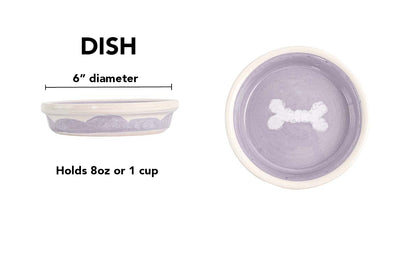 Sky Biscuit Collection - Handmade Ceramic Pet Bowl with Cloudlike Bone Design