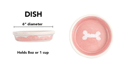 Sky Biscuit Collection - Handmade Ceramic Pet Bowl with Cloudlike Bone Design