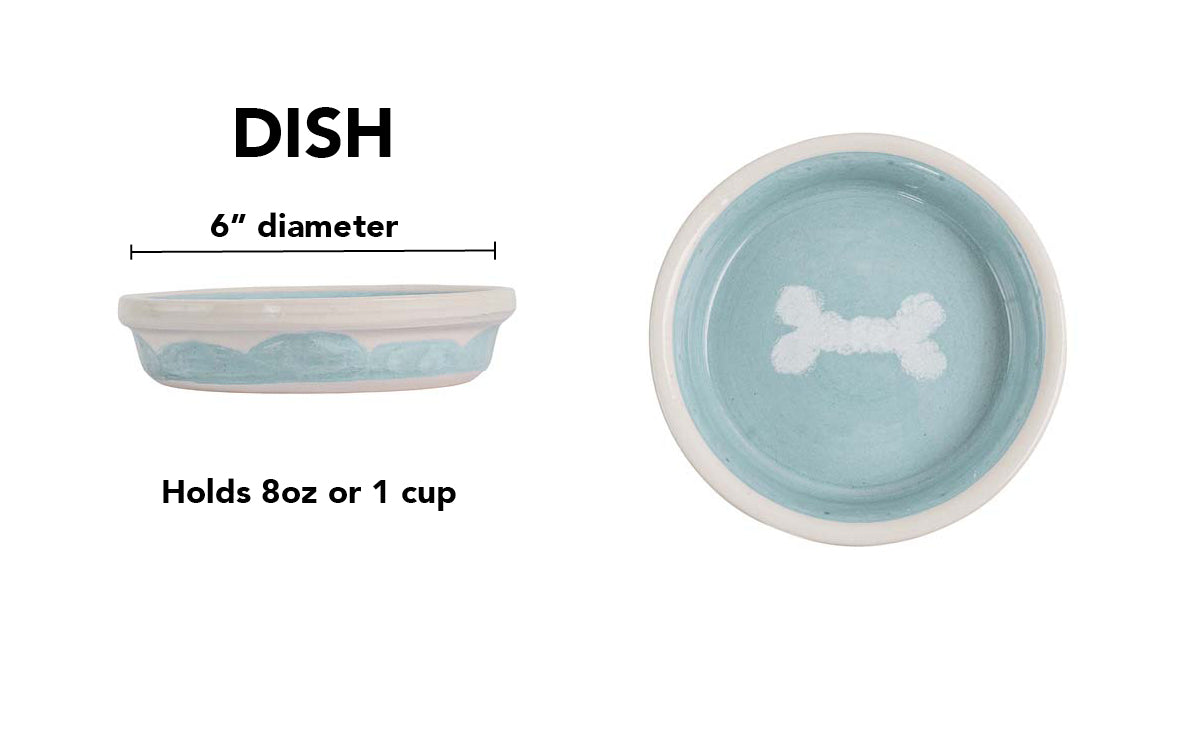 Sky Biscuit Collection - Handmade Ceramic Pet Bowl with Cloudlike Bone Design