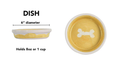 Sky Biscuit Collection - Handmade Ceramic Pet Bowl with Cloudlike Bone Design