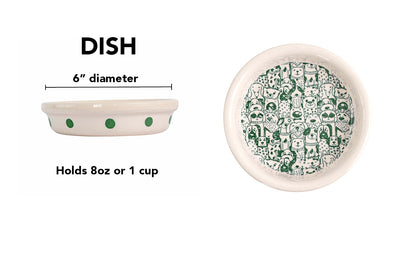 The Gangs All Here Collection - Handmade Ceramic Pet Bowl with Cool Dog Design