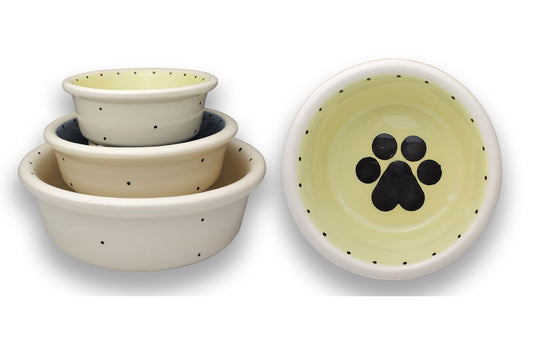 Big Paw Collection – Handmade Ceramic Pet Bowl with Custom Colors