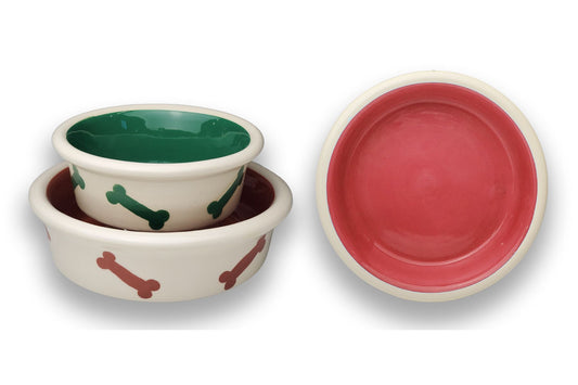 Bone Parade Collection – Handmade Ceramic Pet Bowl with a Fun Bone Design