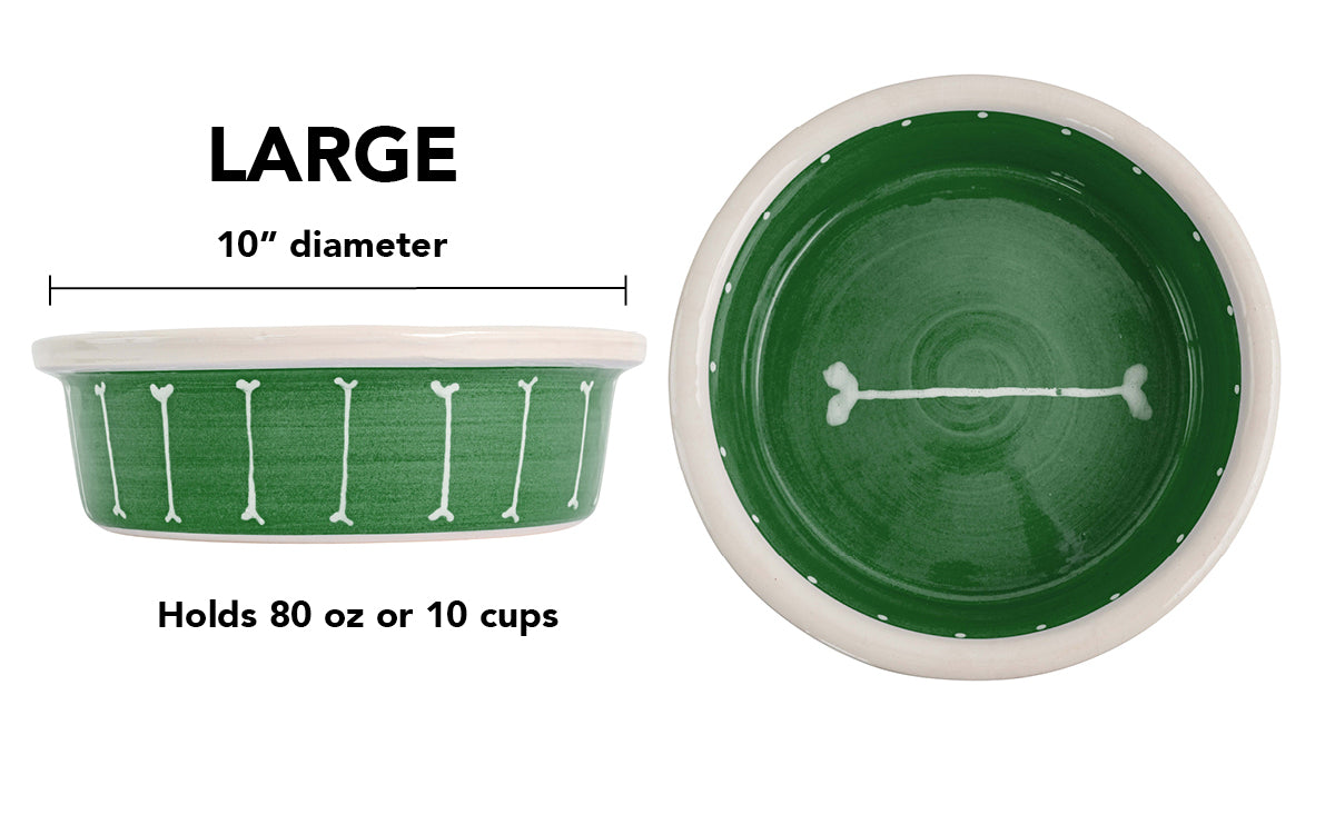 Boneyard Collection - Handmade Ceramic Pet Bowl with Skinny Bone Design in Custom Colors