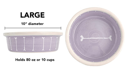 Boneyard Collection - Handmade Ceramic Pet Bowl with Skinny Bone Design in Custom Colors