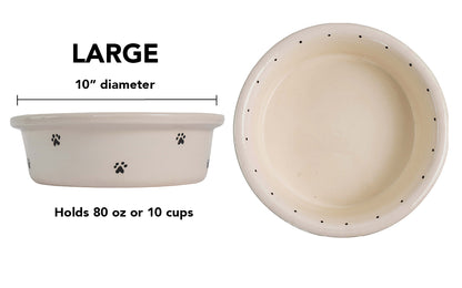 Mini Paws Collection - Handmade Ceramic Pet Bowl with Mini Paw Prints in Custom Colors