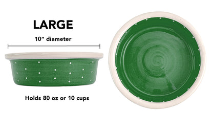 Polka Paws Collection - Handmade Ceramic Pet Bowl with Color and White Polka Dots