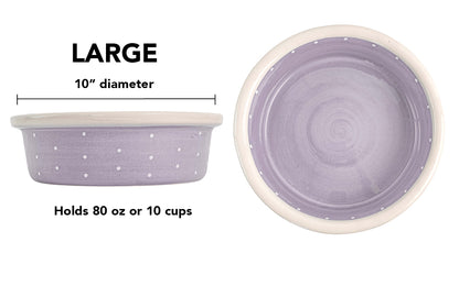 Polka Paws Collection - Handmade Ceramic Pet Bowl with Color and White Polka Dots