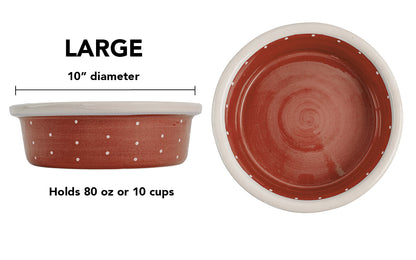 Polka Paws Collection - Handmade Ceramic Pet Bowl with Color and White Polka Dots