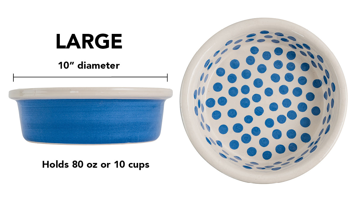 Happy Spots Collection - Handmade Ceramic Pet Bowl with Happy Spots in Color of Choice