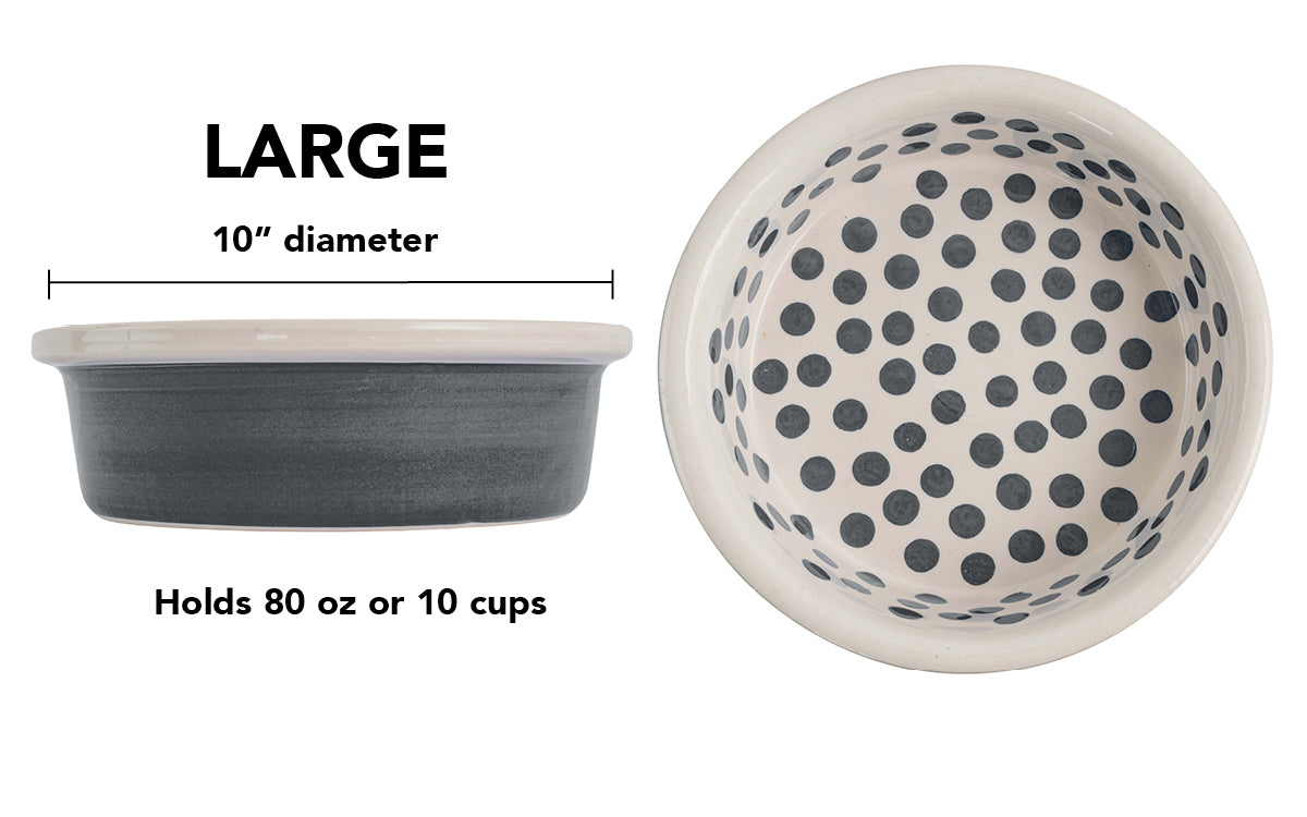 Happy Spots Collection - Handmade Ceramic Pet Bowl with Happy Spots in Color of Choice