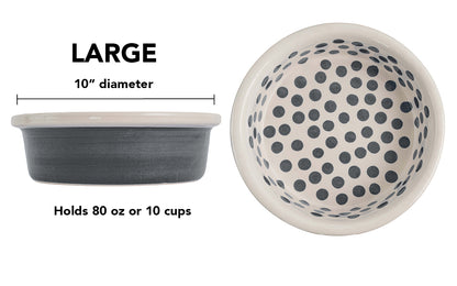 Happy Spots Collection - Handmade Ceramic Pet Bowl with Happy Spots in Color of Choice